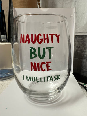 Naughty but Nice Wine Glass