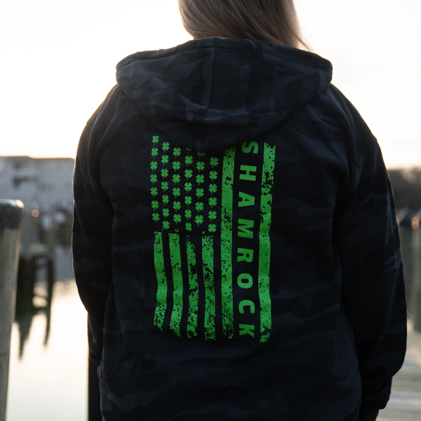 Camo Zip Flag Hoodie