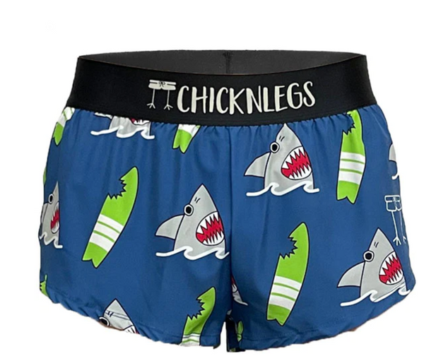 ChicknLegs Blue Sharks Women's 1.5" Split Short