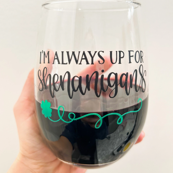 Shamrock Wine Glasses